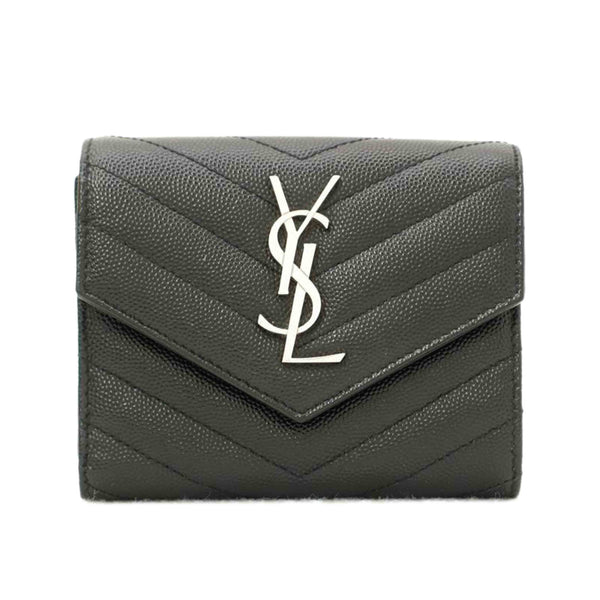 ＳＡＩＮＴ ＬＡＵＲＥＮＴ サンローランパリ 黒 コンパクト財布 シルバー金具 レディース/ブランドバッグ・小物｜WonderREX-ONLINE  公式通販サイト