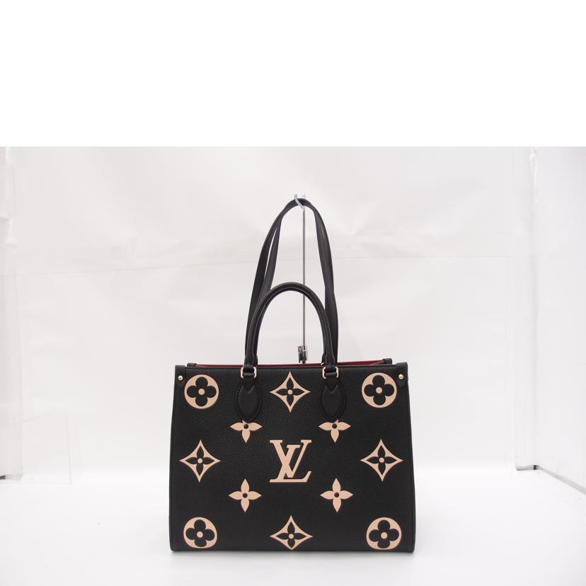 ＬＯＵＩＳ　ＶＵＩＴＴＯＮ ルイ・ヴィトン　トートバッグ　ショルダー　レザー　　エンボス　レディース　メンズ/オンザゴーＭＭ／アンプラント／ブラックベージュ/M45495//RFID確認済/SAランク/69