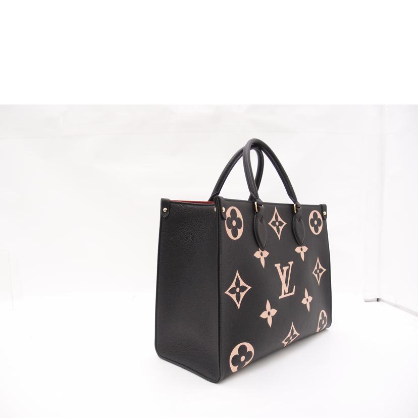 ＬＯＵＩＳ　ＶＵＩＴＴＯＮ ルイ・ヴィトン　トートバッグ　ショルダー　レザー　　エンボス　レディース　メンズ/オンザゴーＭＭ／アンプラント／ブラックベージュ/M45495//RFID確認済/SAランク/69