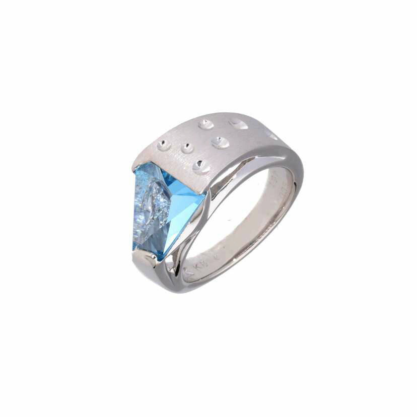/◎　Ｋ１８ＷＧブルートパーズダイヤリング１．９７／Ｄ０．０５ｃｔ//Aランク/75