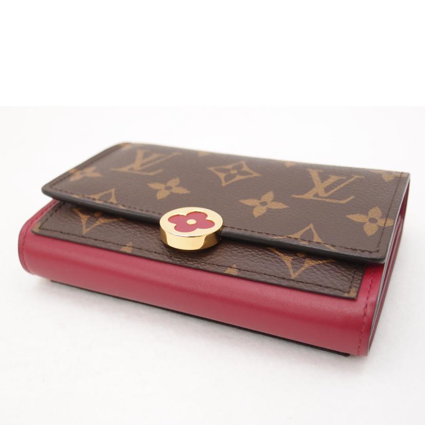 ＬＯＵＩＳ　ＶＵＩＴＴＯＮ ルイヴィトン　ビトン　二つ折り財布　コンパクト財布　ピンク　レディース　フラワー　Ｌ字ファスナー財布/ポルトフォイユ・フロールコンパクト／フューシャ/M64588//SP3***/Aランク/69
