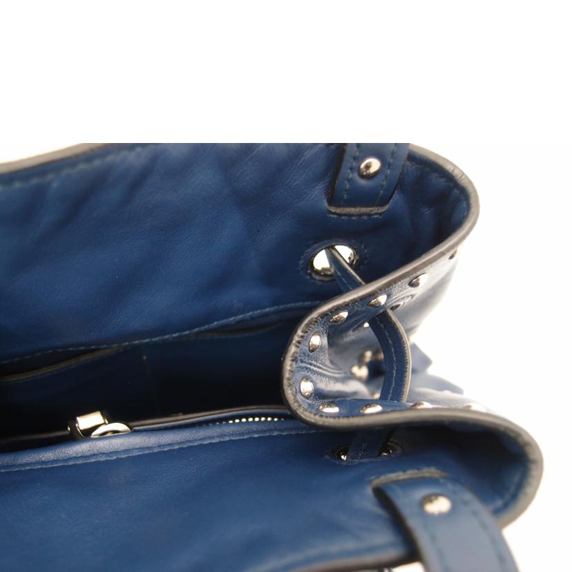 ＰＲＡＤＡ プラダ　ハンドバック　トートバック　ショルダーバッグ　肩掛け　青　レディース/スタッズ巾着フリンジトート／ブルー/B5061M//8/G****/Aランク/69