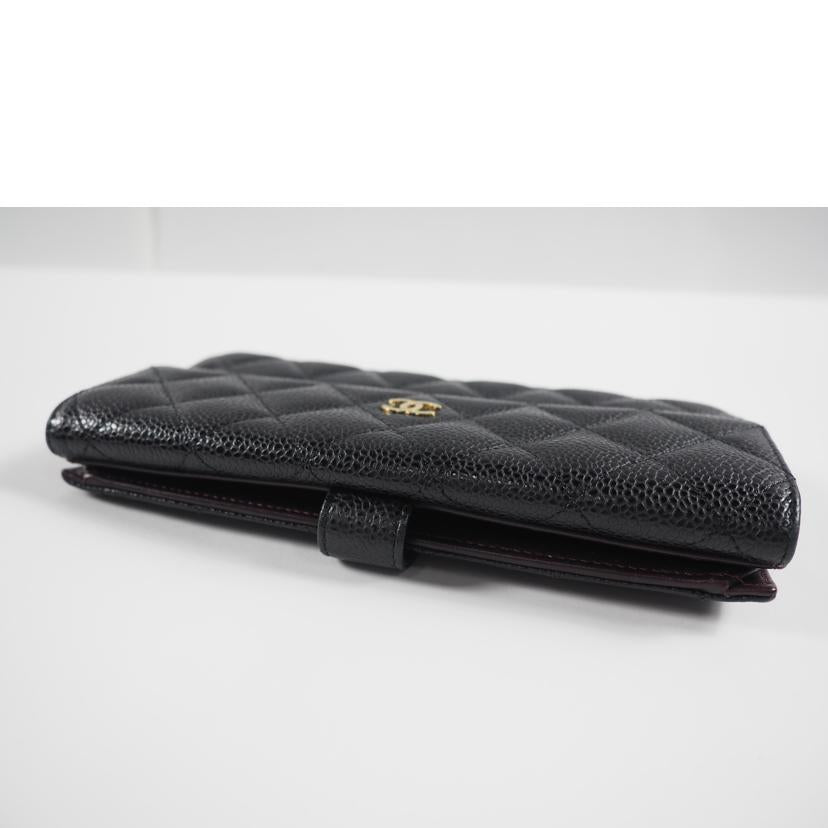 ＣＨＡＮＥＬ シャネル/キャビアスキン　マトラッセ　Ｗホック長財布/A48983//18355930/Bランク/79