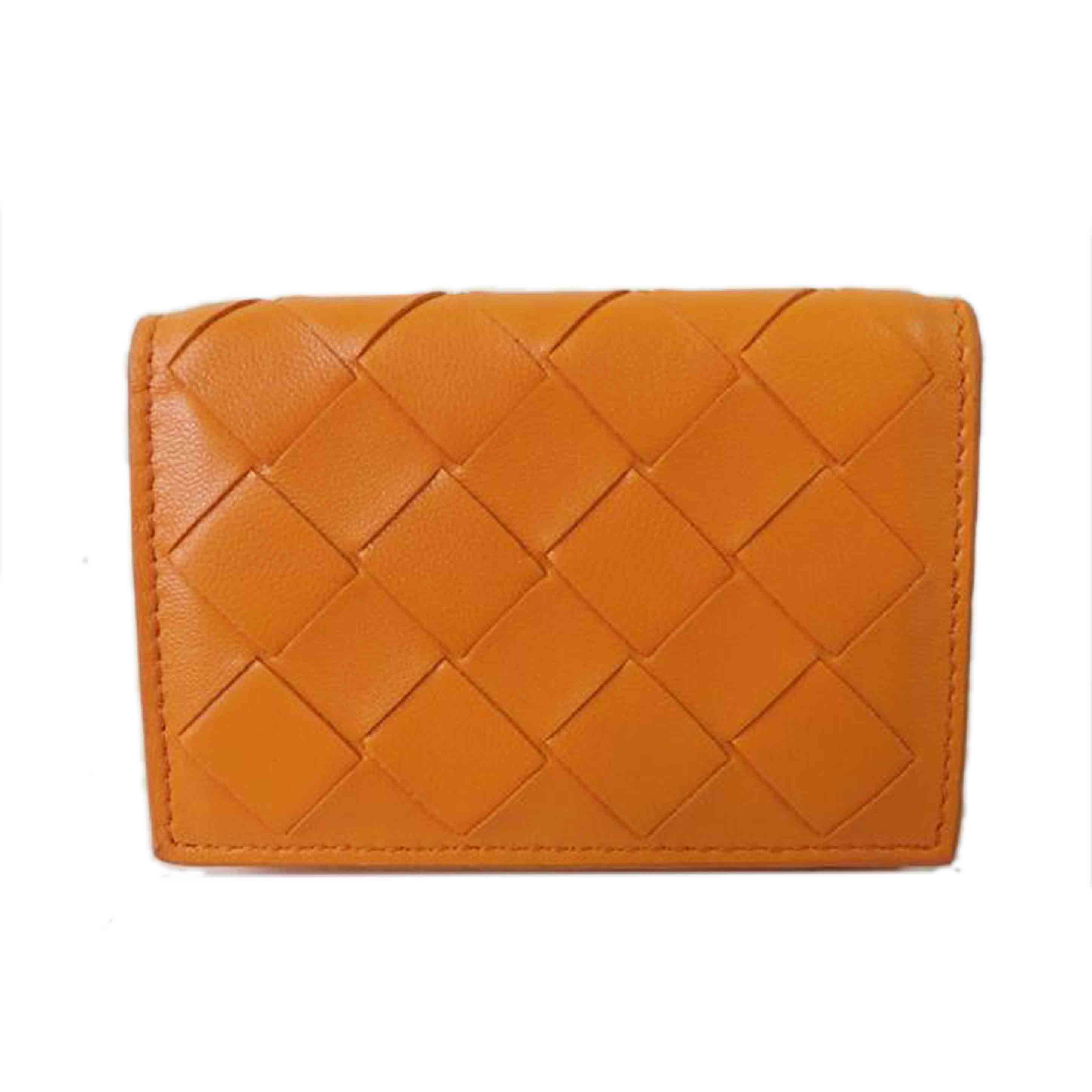 ＢＯＴＴＥＧＡ　ＶＥＮＥＴＡ ボッテガヴェネタ/イントレチャート３つ折り財布／オレンジ//Aランク/84