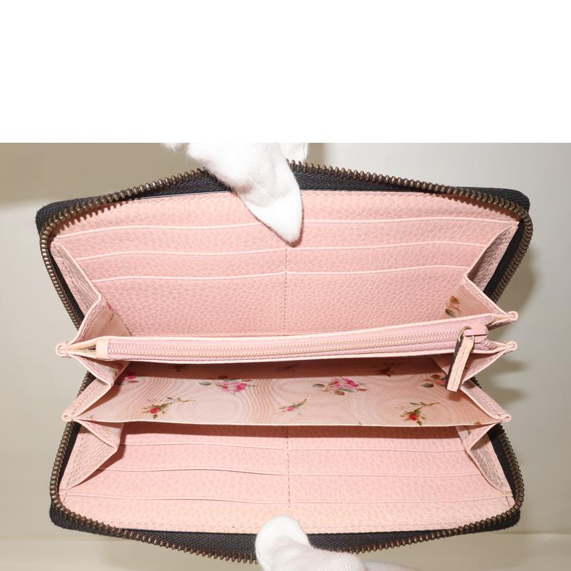 ＧＵＣＣＩ グッチ/ＧＧマーモント長財布　レザー　黒×ピンク//ABランク/65
