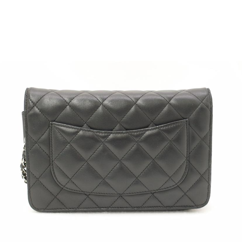 ＣＨＡＮＥＬ シャネル　チェーンショルダー　シルバー金具　黒　斜め掛け　肩掛け　レディース/マトラッセチェーンウォレット／ラムスキン／ブラック/A33814//159*****/ABランク/69