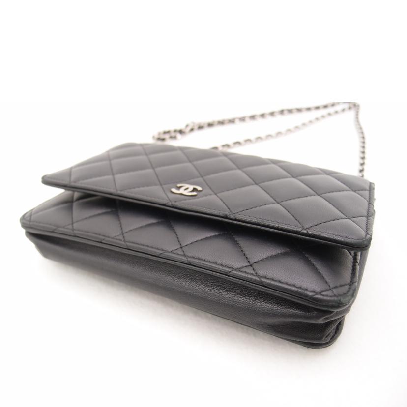 ＣＨＡＮＥＬ シャネル　チェーンショルダー　シルバー金具　黒　斜め掛け　肩掛け　レディース/マトラッセチェーンウォレット／ラムスキン／ブラック/A33814//159*****/ABランク/69