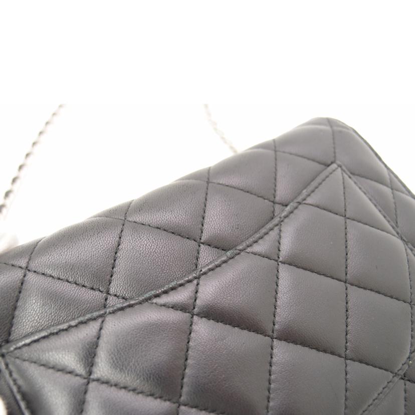 ＣＨＡＮＥＬ シャネル　チェーンショルダー　シルバー金具　黒　斜め掛け　肩掛け　レディース/マトラッセチェーンウォレット／ラムスキン／ブラック/A33814//159*****/ABランク/69