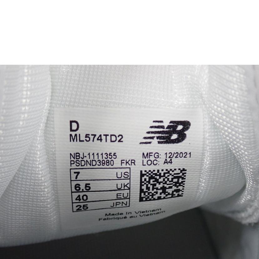 ｎｅｗ　ｂａｌａｎｃｅ new balance/ＮＢ　５７４　スニーカー/ML574TD2//25.0cm/Aランク/62