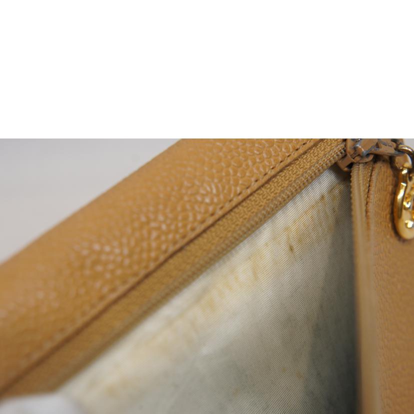 ＣＨＡＮＥＬ シャネル/キャビアスキンウォレットベージュ//491****/Bランク/92