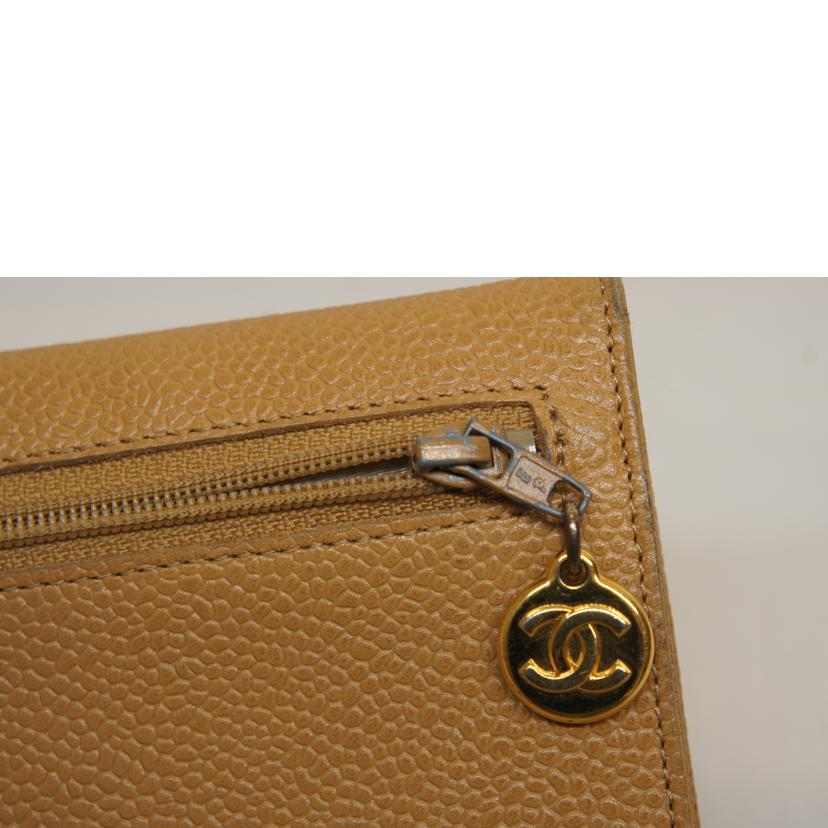 ＣＨＡＮＥＬ シャネル/キャビアスキンウォレットベージュ//491****/Bランク/92