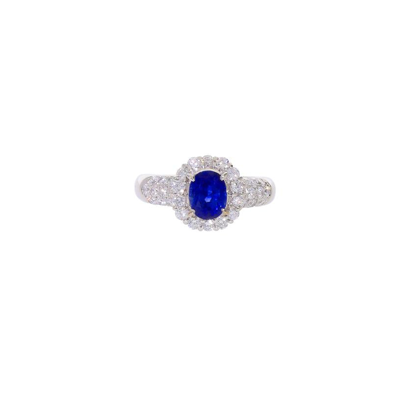 /　◎Ｐｔ９００サファイアダイヤリング１．５４５／Ｄ０．７８ｃｔ　//Aランク/75