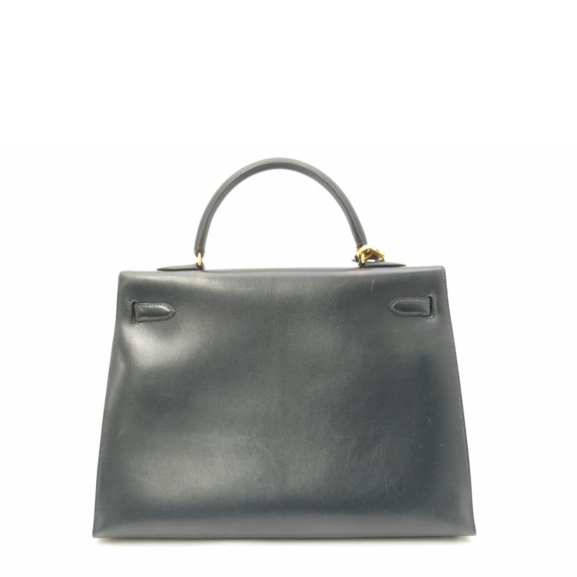 ＨＥＲＭＥＳ エルメス　1991年頃製造　外縫い　紺　肩掛け　ゴールド金具　　/ケリー３５／ボックスカーフ／ネイビー//U刻印（1991）/ABランク/69