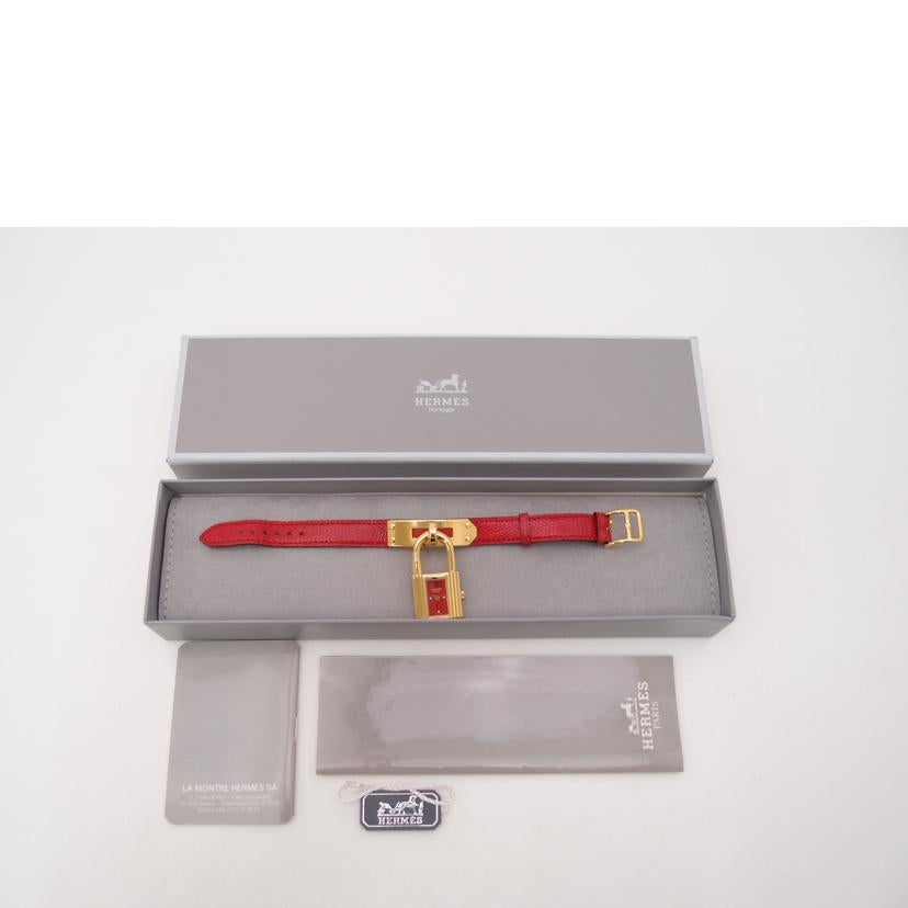 ＨＥＲＭＥＳ エルメス　腕時計　GP　レッド文字盤/ケリーウォッチ／レディース／クオーツ／社外ベルト/KE1.201//854***/Aランク/69