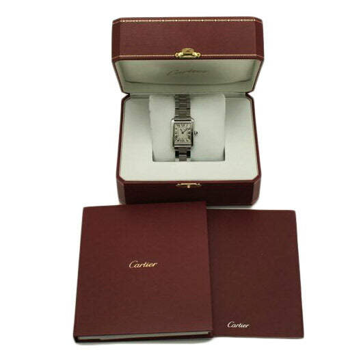 Ｃａｒｔｉｅｒ カルティエ　タンク　ブランド時計　アナログ時計　ローマ文字盤　オールステンレス　QZ/タンクソロＳＭ／ローマン／クォーツ／ＳＳ/W5200013//518*****/Aランク/75