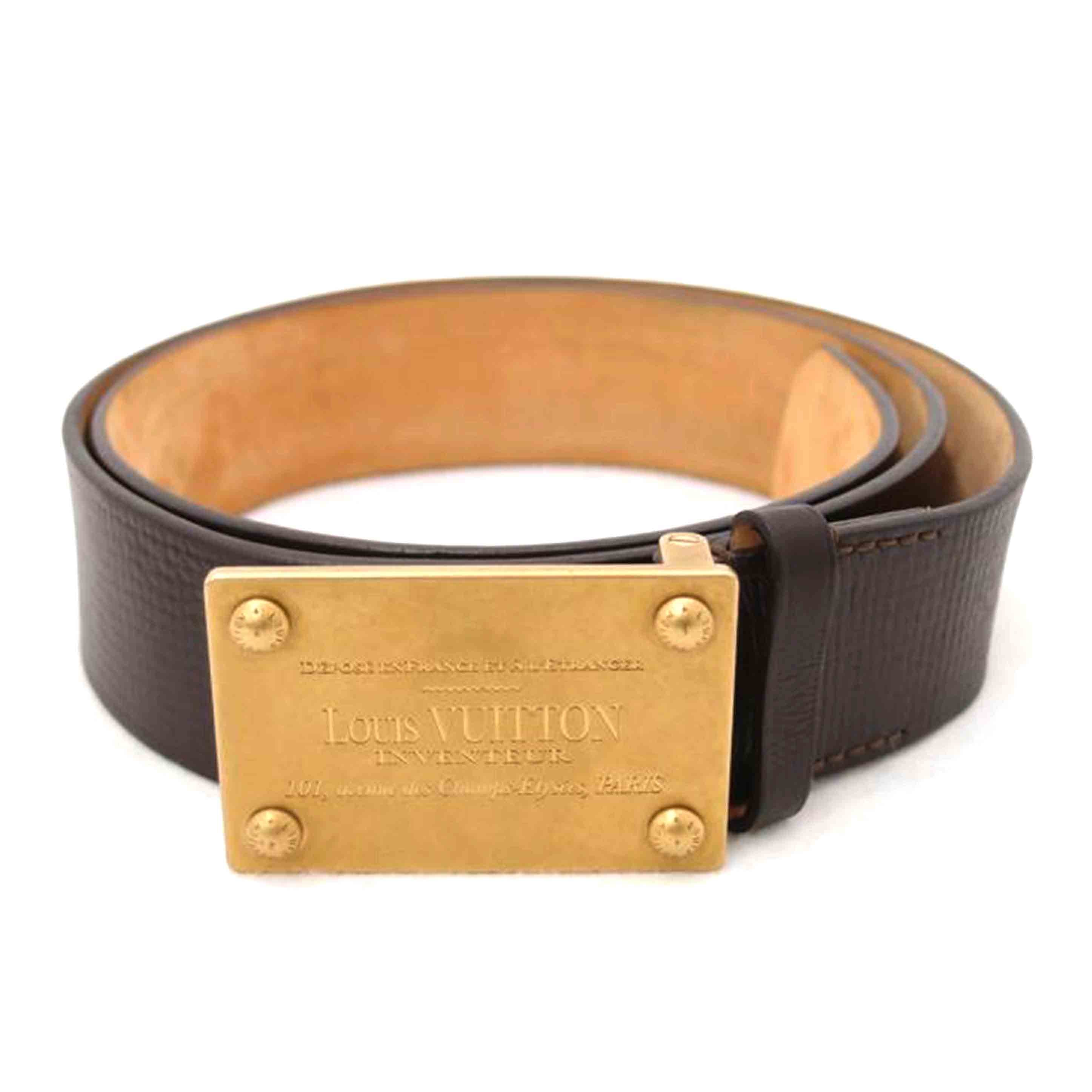 ＬＯＵＩＳ　ＶＵＩＴＴＯＮ ルイ・ヴィトン　レザーベルト　ゴールド金具　メンズ/サンチュール・アヴァントゥール／９５ｃｍ／ユタ/M6811//CA0***/ABランク/69