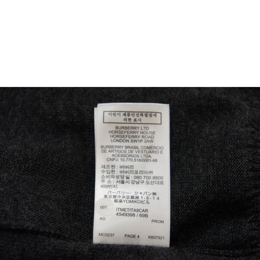 ＢＵＲＢＥＲＲＹ　ＬＯＮＤＯＮ バーバリーロンドン/ロゴ刺繍ハイゲージニット　ＧＲＹ//Aランク/94