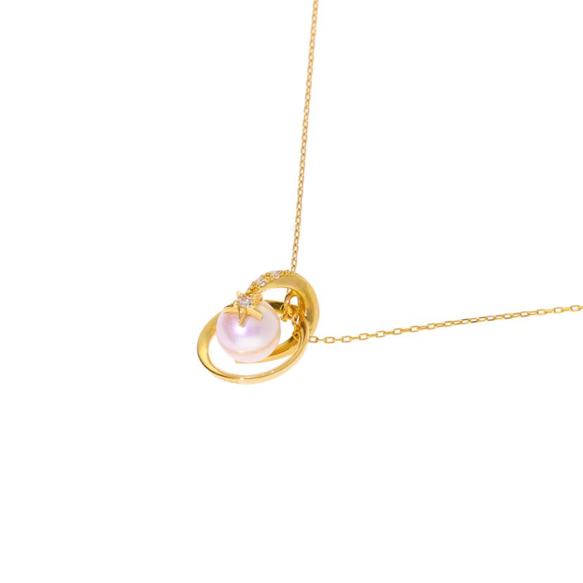 ｽﾀｰｼﾞｭｴﾘｰ/　Ｋ１８パールダイヤネックレスＤ０．０１ｃｔ//Aランク/75