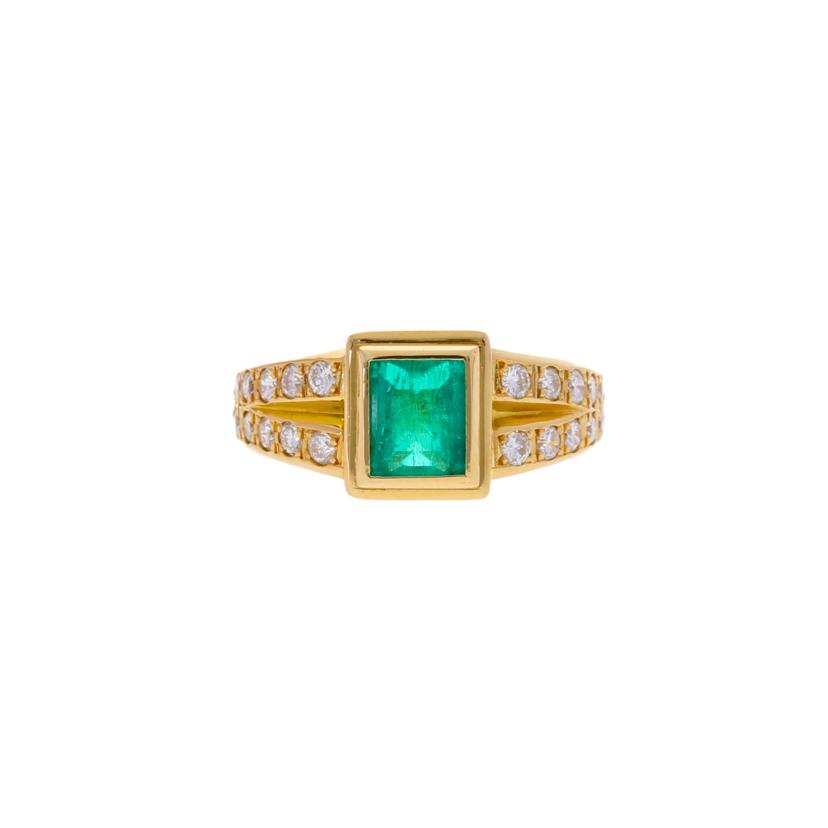 /　Ｋ１８エメラルドダイヤリング０．９５／０．３６ｃｔ//Aランク/75