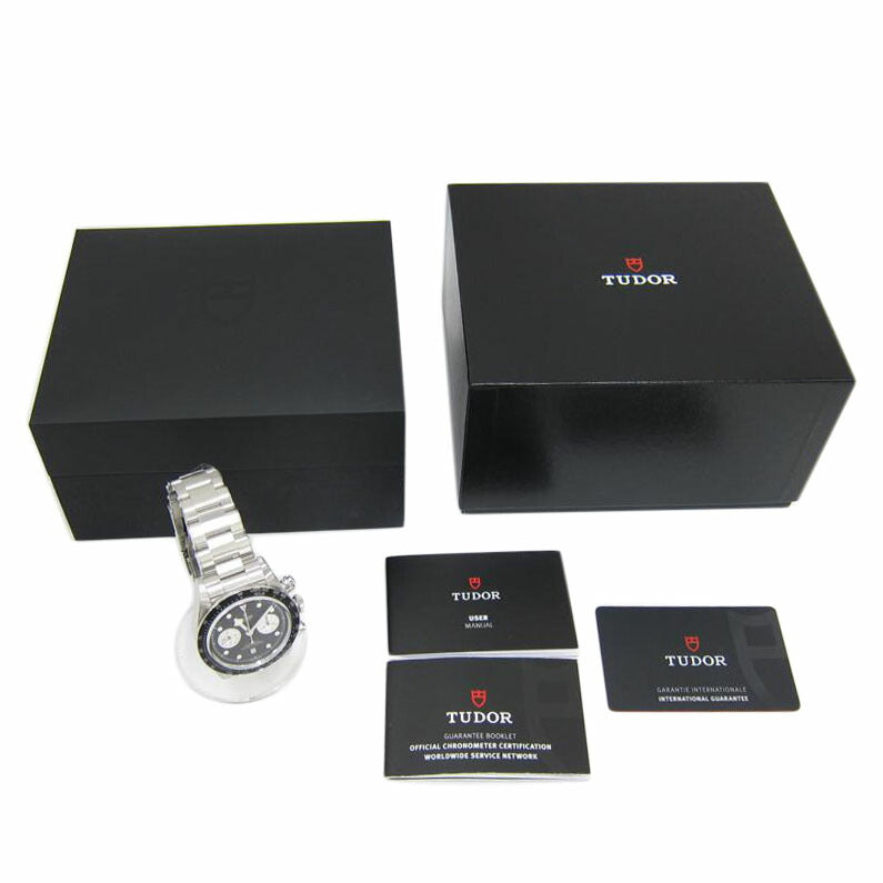 ＴＵＤＯＲ ﾁｭｰﾀﾞｰ/ブラックベイ・クロノ／黒文字盤/79360N//66E0494/Aランク/82