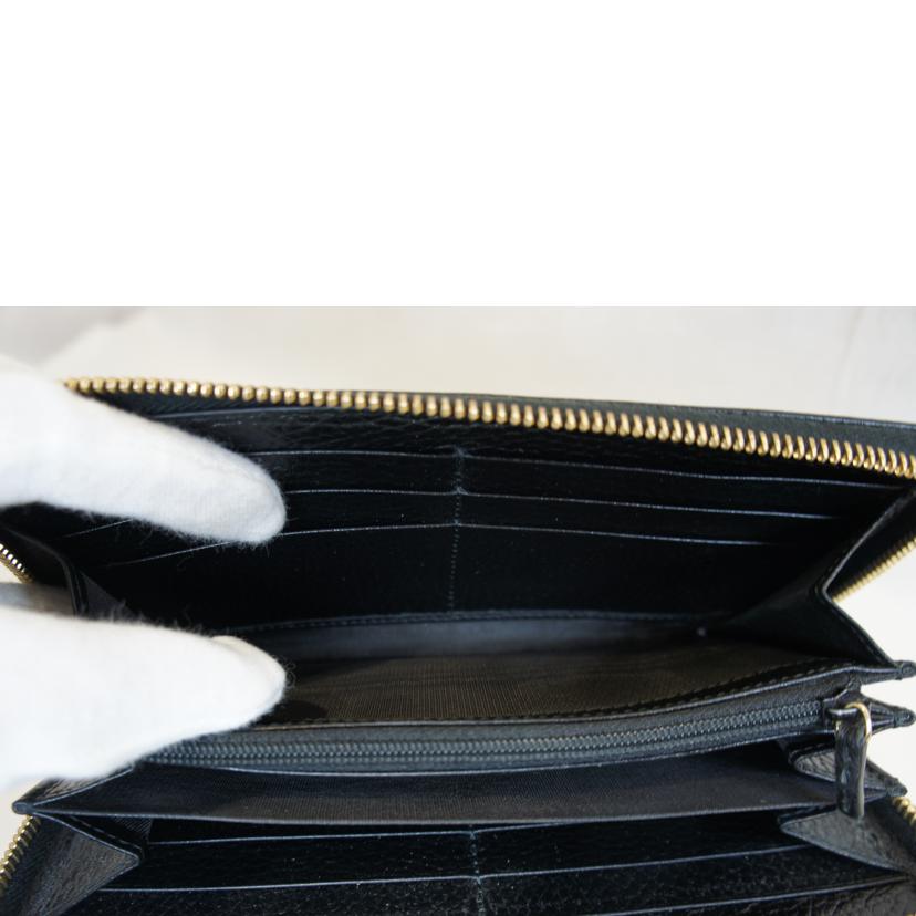 ＧＵＣＣＩ グッチ/プチマーモントラウンドファスナーブラックレザー/456117//496***/Aランク/92