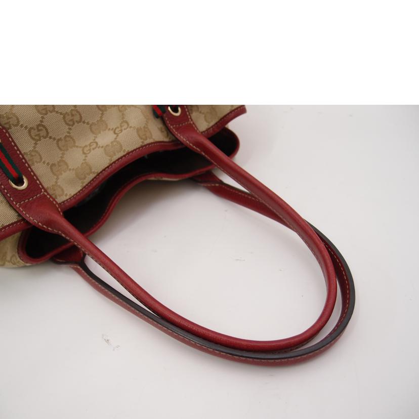 ＧＵＣＣＩ グッチ/プリンシーリボンＧＧキャンバストート／レッド/163805//213048/ABランク/69