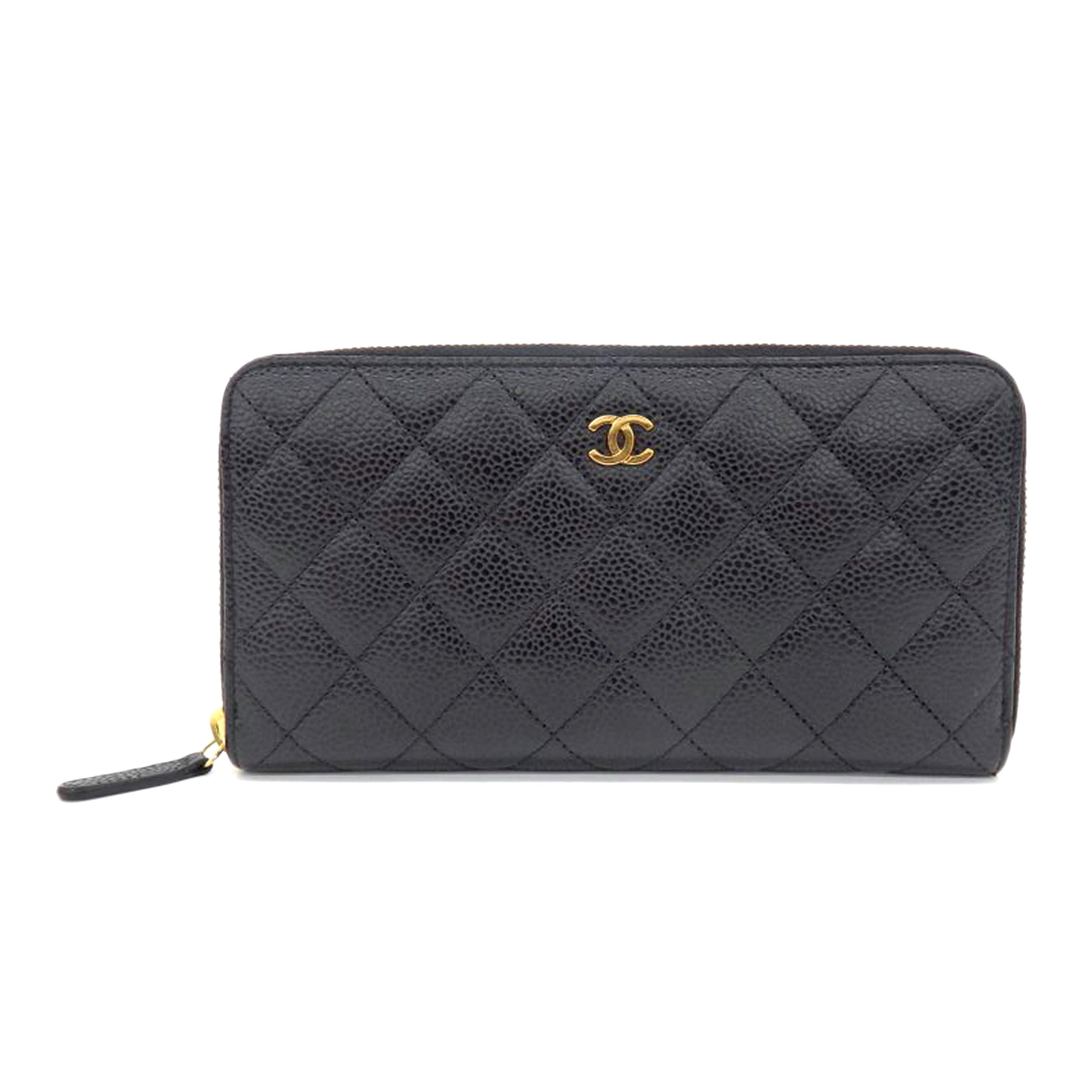 CHANEL CHANEL/キャビアスキンマトラッセジップウォレット/A50097//20317047/ABランク/75