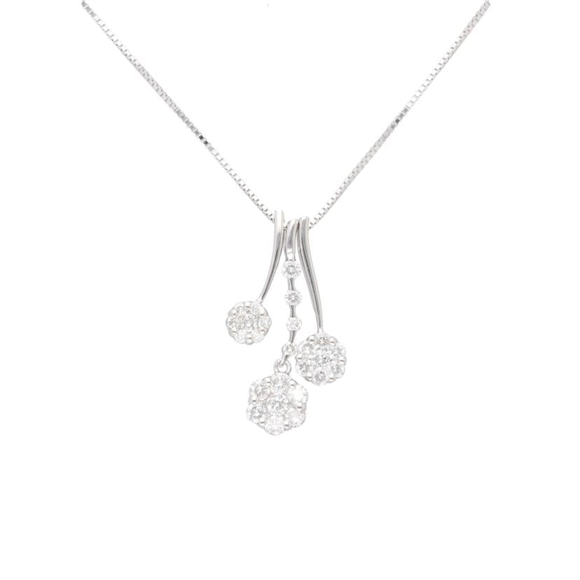 /　Ｋ１８ＷＧダイヤネックレス１．００ｃｔ//Aランク/75