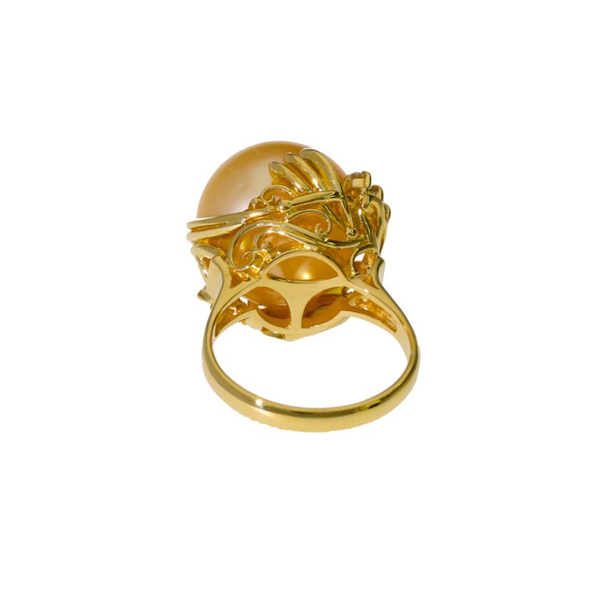 /◎　Ｋ１８パール　ダイヤリング０．１０ｃｔ//Aランク/75