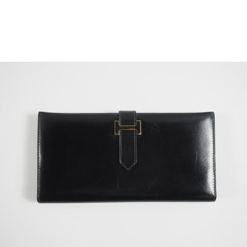 ＨＥＲＭＥＳ エルメス/長財布／ベアン　ボックスカーフ／黒ｘゴールド/〇U刻印 //Bランク/79