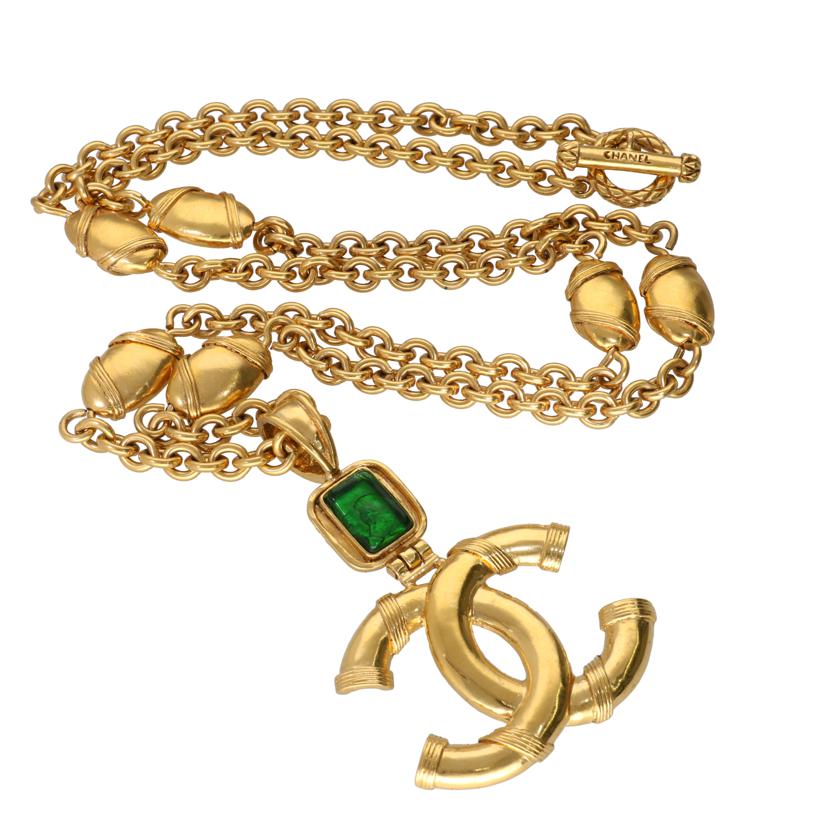 ＣＨＡＮＥＬ シャネル　アクセサリー　ブランドアクセサリー　レディース　ゴールドカラー　グリーン/ヴィンテージココマークネックレス//94/A/ABランク/75