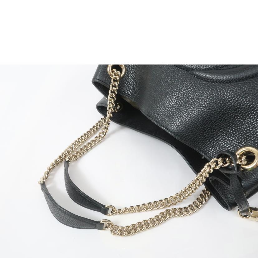 ＧＵＣＣＩ グッチ/レザーチェーンショルダーバック　ハンドバッグ　キャンバス　ブラック/536196//ABランク/65