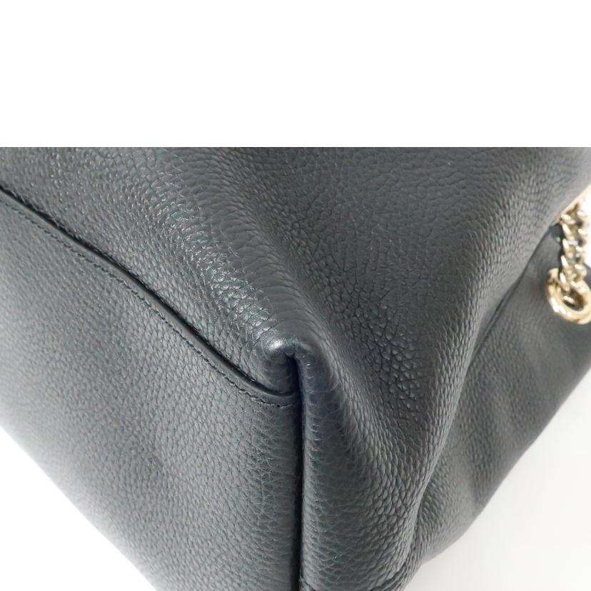 ＧＵＣＣＩ グッチ/レザーチェーンショルダーバック　ハンドバッグ　キャンバス　ブラック/536196//ABランク/65