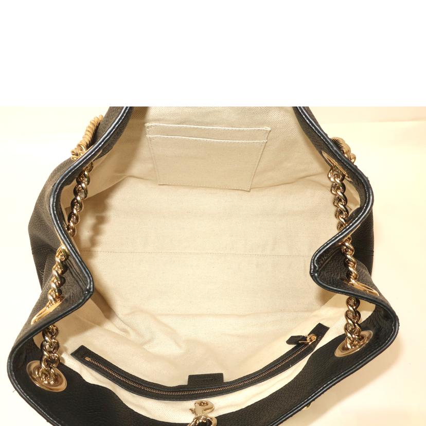 ＧＵＣＣＩ グッチ/レザーチェーンショルダーバック　ハンドバッグ　キャンバス　ブラック/536196//ABランク/65