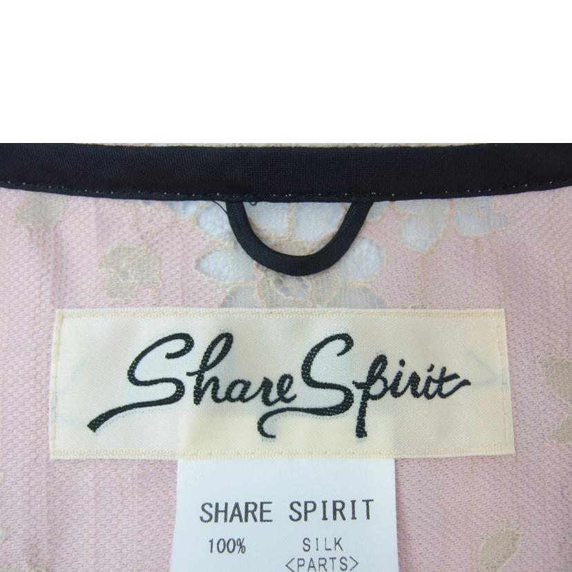 Ｓｈａｒｅ　Ｓｐｉｒｉｔ ｼｴｱｽﾋﾟﾘｯﾄ/Ｓｈａｒｅ　Ｓｐｉｒｉｔ　シルクノースリーブ　ワンピース　シースルー　ピンク系　サイズ３６/FS2114//SAランク/83