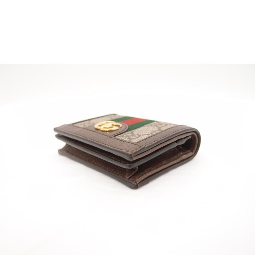 ＧＵＣＣＩ グッチ　GGスプリーム　二つ折り財布　レディース/オフィディア　コンパクト財布／ブラウン/523155//041*/Aランク/69