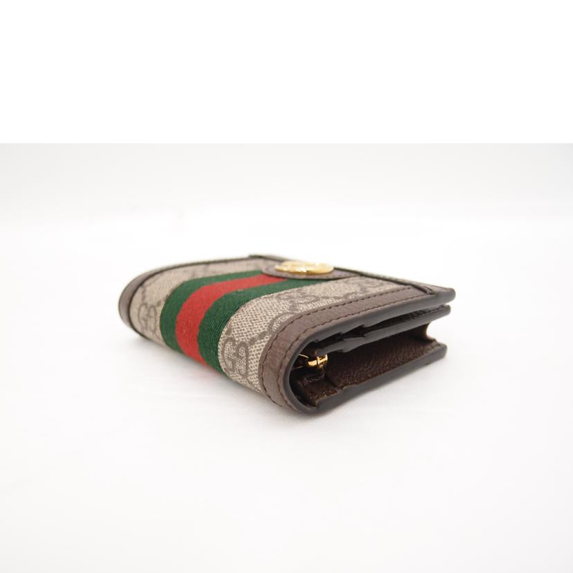 ＧＵＣＣＩ グッチ　GGスプリーム　二つ折り財布　レディース/オフィディア　コンパクト財布／ブラウン/523155//041*/Aランク/69