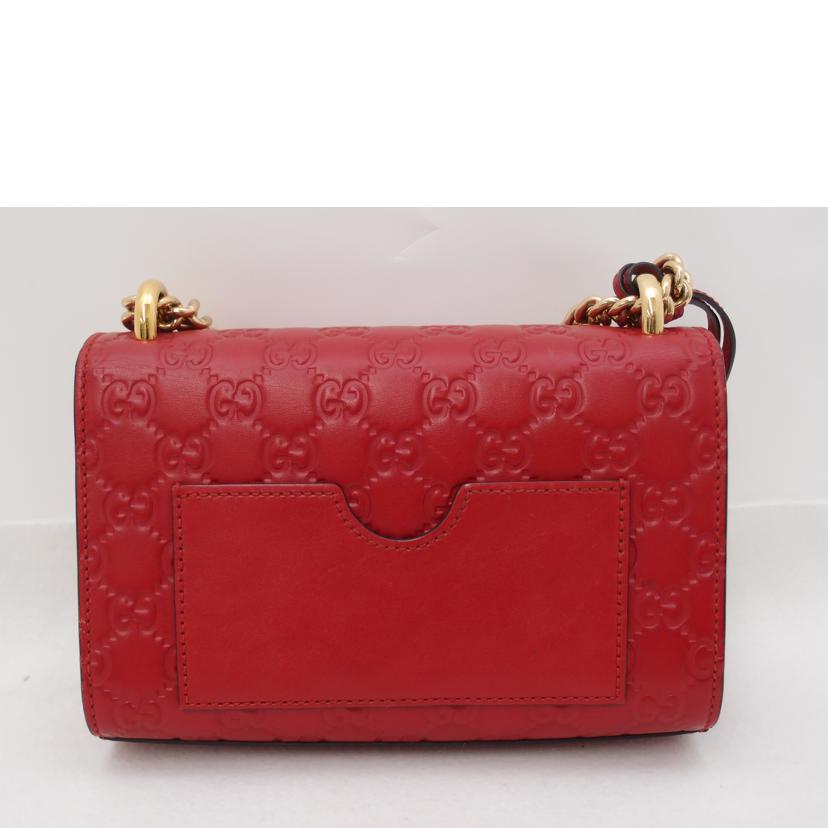 ＧＵＣＣＩ グッチ　ポシェット　斜め掛け　肩掛け　赤　スモール　レディース/グッチシマパドロックチェーンショルダー／レッド/409487//525***/ABランク/69