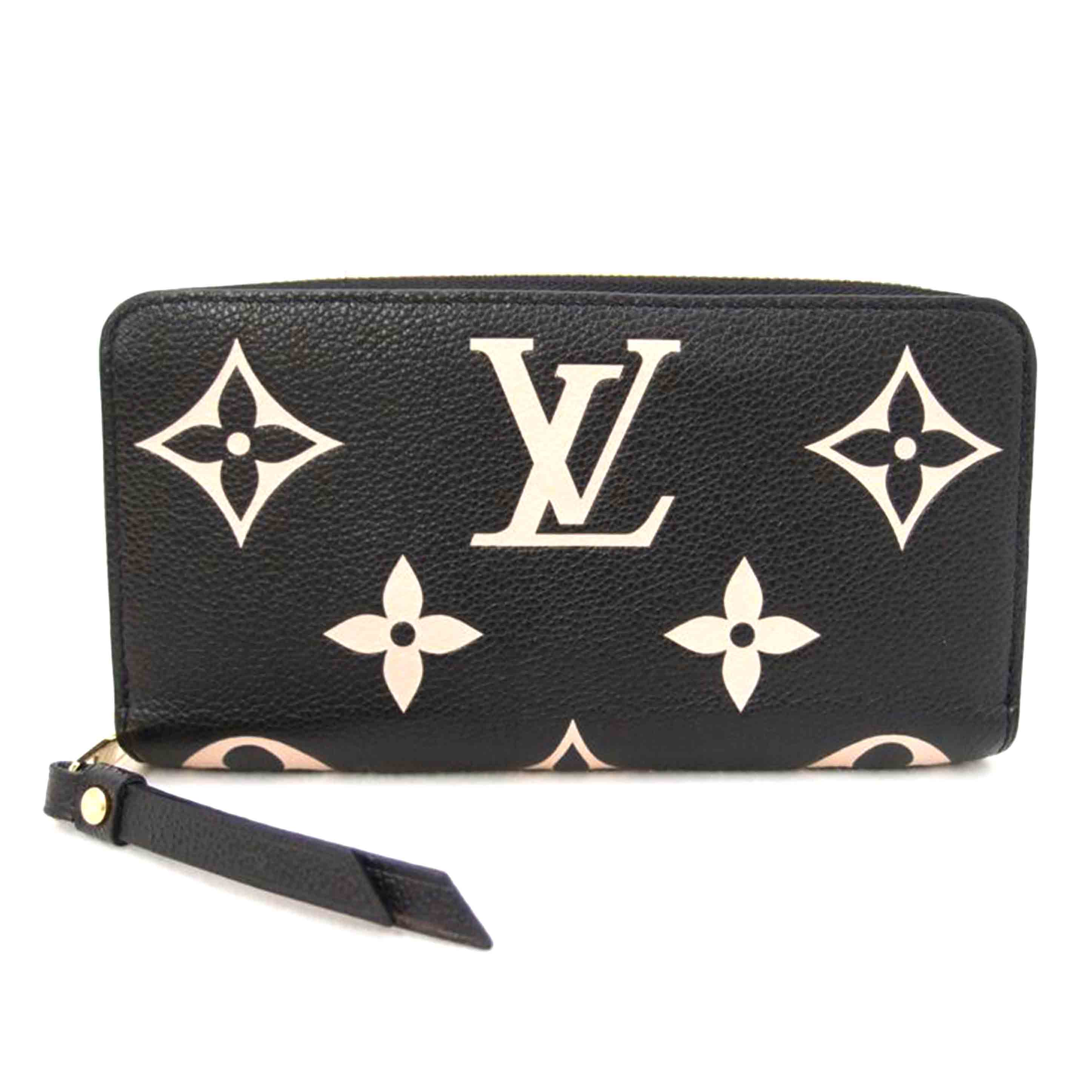 ＬＯＵＩＳ　ＶＵＩＴＴＯＮ ルイヴィトン　ビトン　ラウンドファスナー長財布　黒　レザー　レディース/ジッピーウォレット／アンプラント／バイカラー/M80481//RFI****/Aランク/69