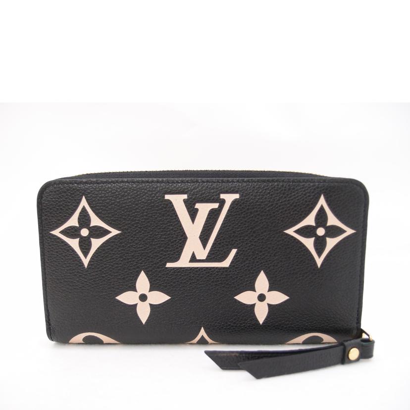 ＬＯＵＩＳ　ＶＵＩＴＴＯＮ ルイヴィトン　ビトン　ラウンドファスナー長財布　黒　レザー　レディース/ジッピーウォレット／アンプラント／バイカラー/M80481//RFI****/Aランク/69