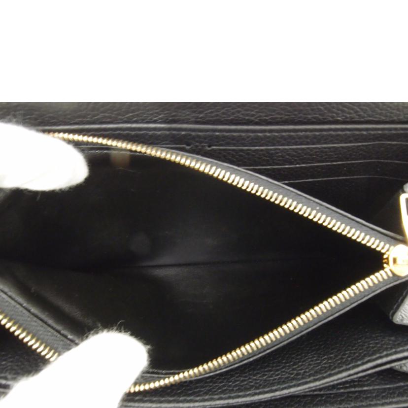 ＬＯＵＩＳ　ＶＵＩＴＴＯＮ ルイヴィトン　ビトン　ラウンドファスナー長財布　黒　レザー　レディース/ジッピーウォレット／アンプラント／バイカラー/M80481//RFI****/Aランク/69
