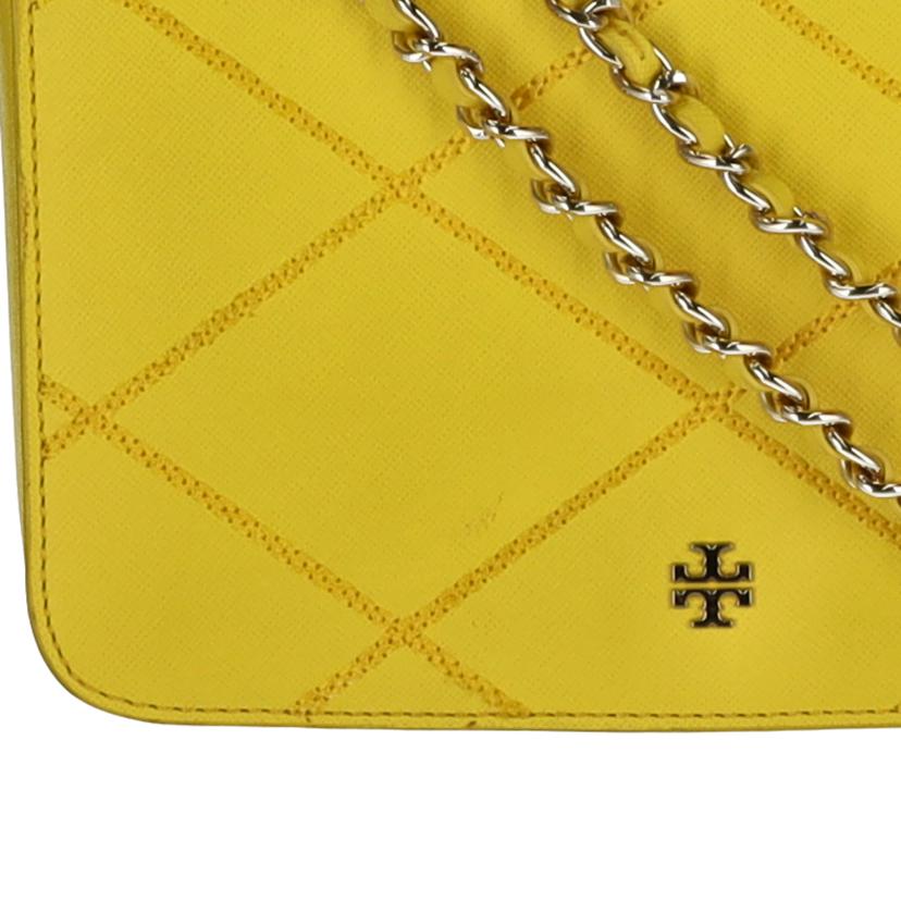 ＴＯＲＹ　ＢＵＲＣＨ トリーバーチ/レザーステッチフラップチェーンショルダー／イエロー//ABランク/75