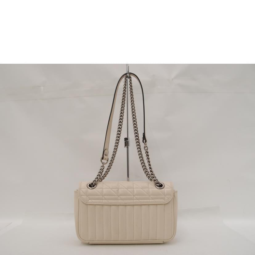 GUCCI グッチ 白 レザー ショルダーバッグ シルバー金具 斜め掛け