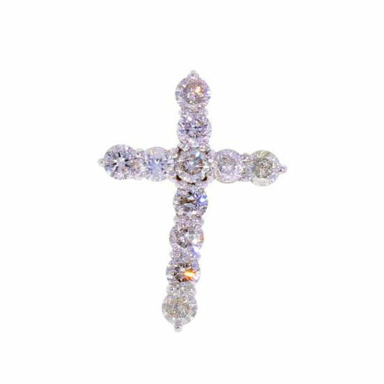 Ｋ１８ＷＧ/Ｋ１８ＷＧクロスペンダントヘッド１．００/1.8//1.00ct/Aランク/75