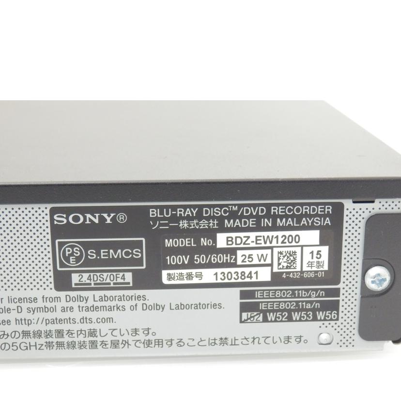 ＳＯＮＹ ソニー/ＢＤ／ＨＤＤレコーダ－１ＴＢ/BDZ-EW1200//1303841/ABランク/88