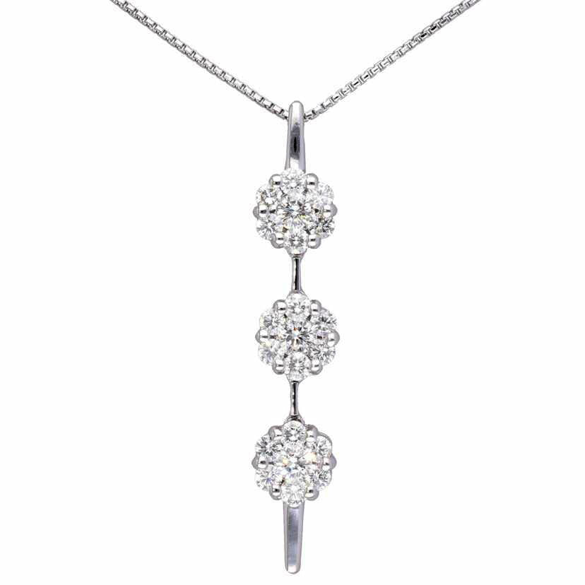 /　Ｋ１８ＷＧダイヤネックレス１．５０ｃｔ//Aランク/75