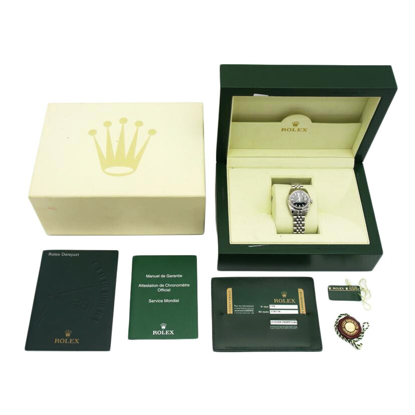 ＲＯＬＥＸ ロレックス　腕時計　2009年頃製造　新品仕上済　SS×WG　K18WG　V番　レディース　/デイトジャスト・レディース・ブラック／Ｖ番/179174//V008911(2009)/Aランク/75