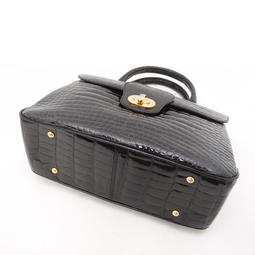 ＢＡＬＬＹ バリー　ハンドバッグ　黒　ゴールド金具　レディース　/クロコ調ハンド／ブラック//Aランク/69