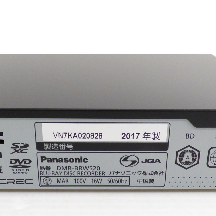 Ｐａｎａｓｏｎｉｃ パナソニック/ＢＤレコーダー／ＤＭＲ－ＢＲＷ５２０/DMR-BRW520//VN7KA020828/Aランク/64