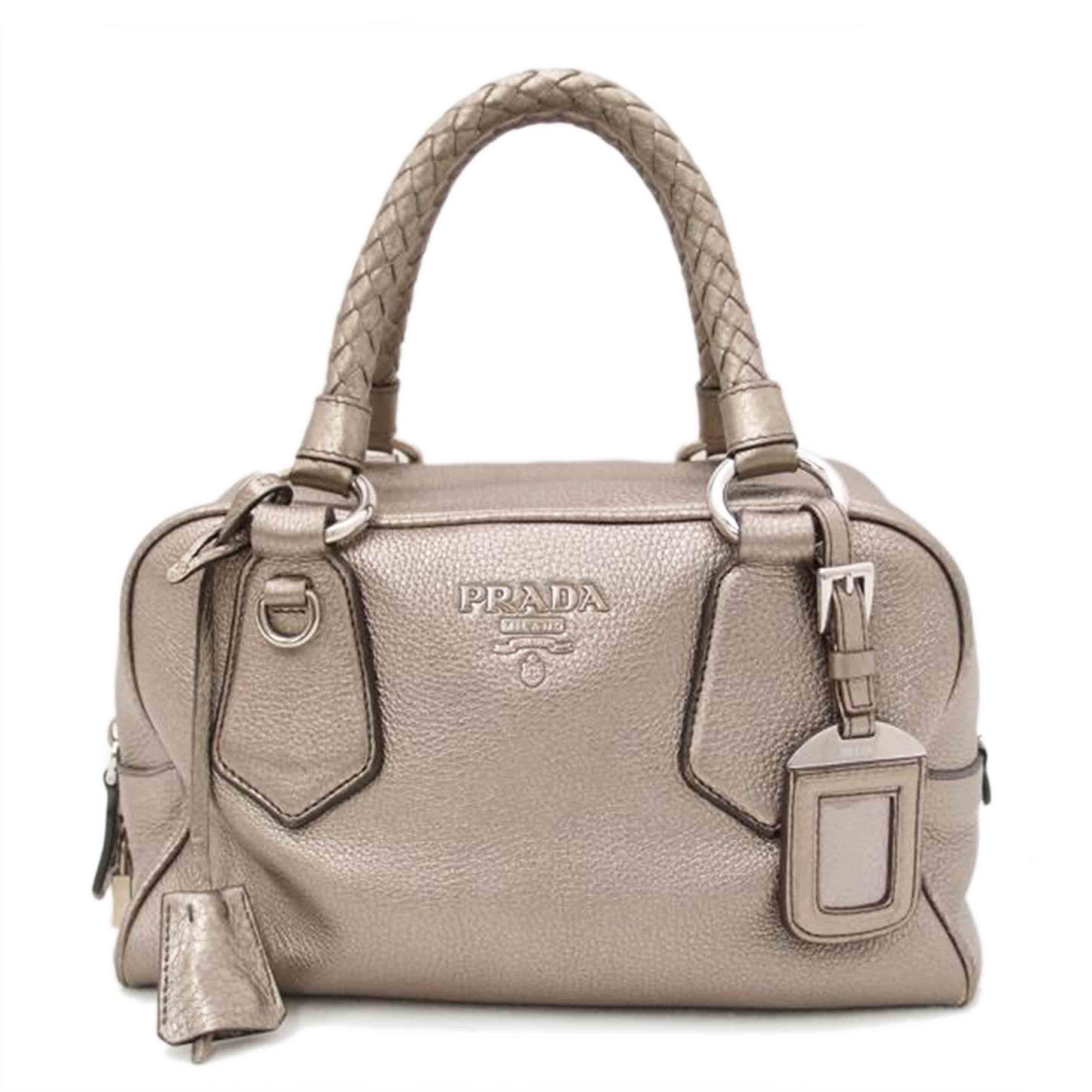 ＰＲＡＤＡ プラダ　ハンドバッグ　レザー　メタリック　レディース/レザーミニボストン／シャンパンゴールド系/BL0265//38/ABランク/69